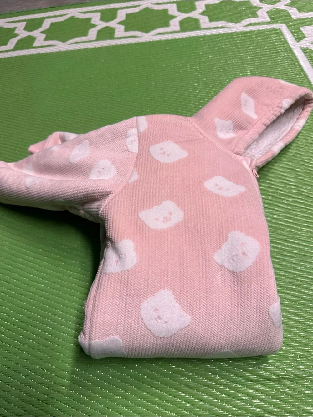 Free havenPink Hooded Baby Footie with Bear Faces